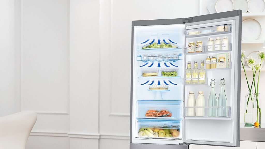 Systém chlazení v celém prostoru lednice Samsung