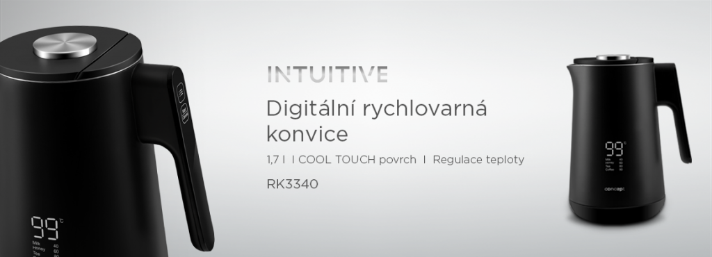 Rýchlovarná kanvica Concept Intuitive RK3340, čierna, 1,7l