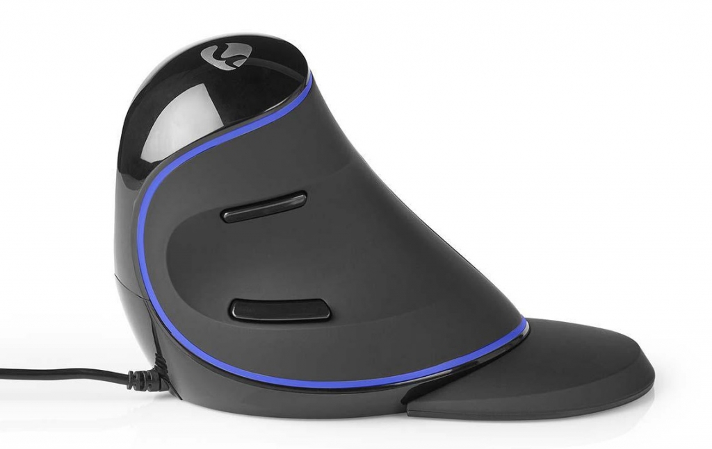 Drátová ergonomická myš Nedis ERGOMSWD200BK, černá
