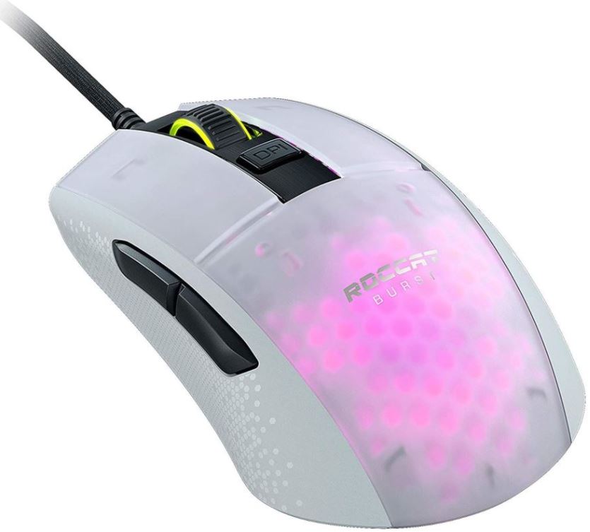 Herní myš Roccat Burst Pro, 68g, 16000 dpi, bilá
