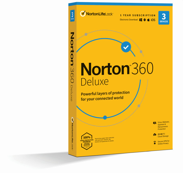 Norton 360 Deluxe 25GB, 1uživatel, 3 zariadenia (21416704)