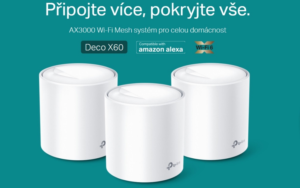 WiFi Mesh TP-Link Deco X60, AX3000, 2-pack