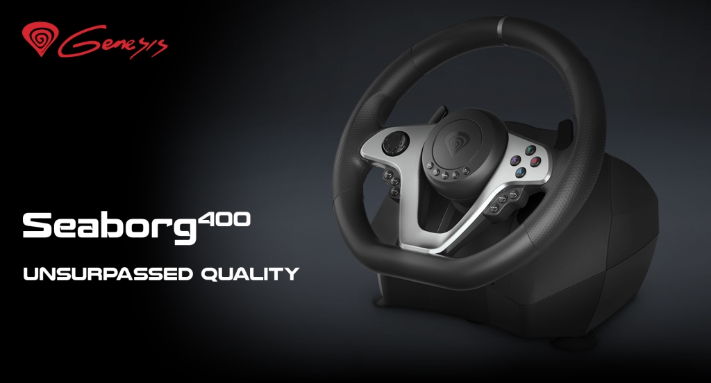 Herný volant Genesis Seaborg 400, pre PC, PS4, PS3, Xbox, Switch