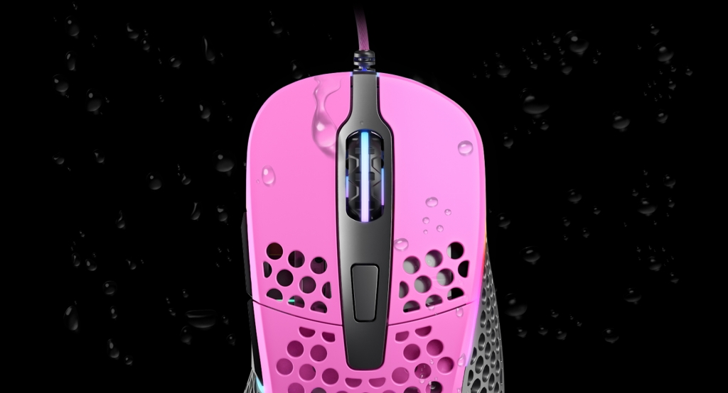 Herní myš Xtrfy M4 RGB, 16 000 dpi, růžová
