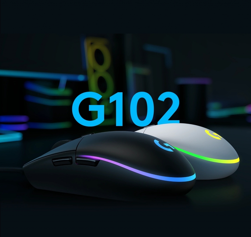 Herní myš LOGITECH G102 LIGHTSYNC, odezva 1 ms, černá