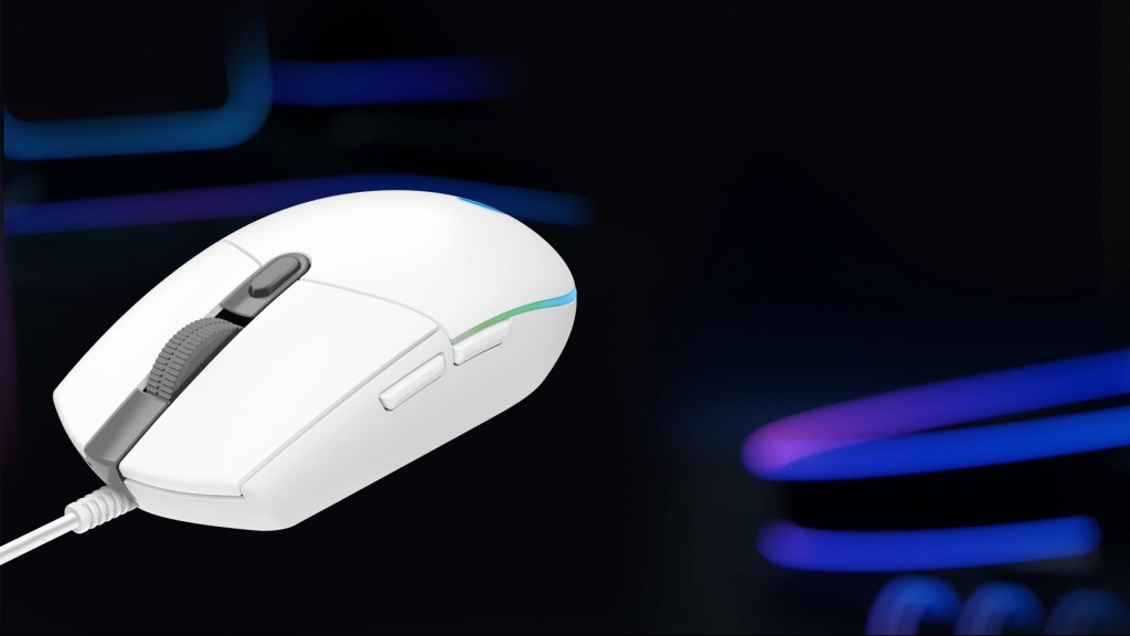 Herní myš LOGITECH G102 LIGHTSYNC, odezva 1 ms, bílá