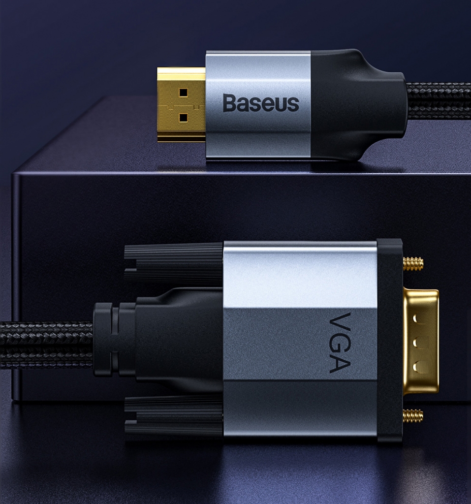 Kábel HDMI / VGA Baseus Enjoyment Series, 1m, šedá