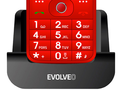 Tlačítkový telefon pro seniory Evolveo EasyPhone AD, červená