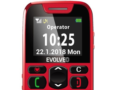 Tlačidlový telefón pre seniorov Evolveo EasyPhone, červená