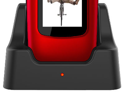 Tlačítkový telefon Evolveo EasyPhone FD, véčko, červená