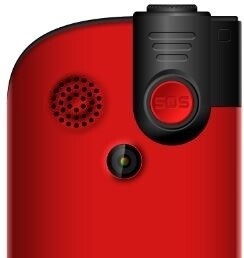 Tlačítkový telefon pro seniory Evolveo EasyPhone FM, červená