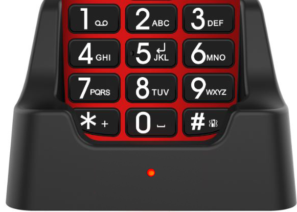 Tlačidlový telefón pre seniorov Evolveo EasyPhone FM, červená
