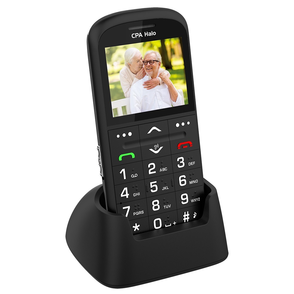 Tlačidlový telefón pre seniorov CPA Halo 11 Pro, čierna