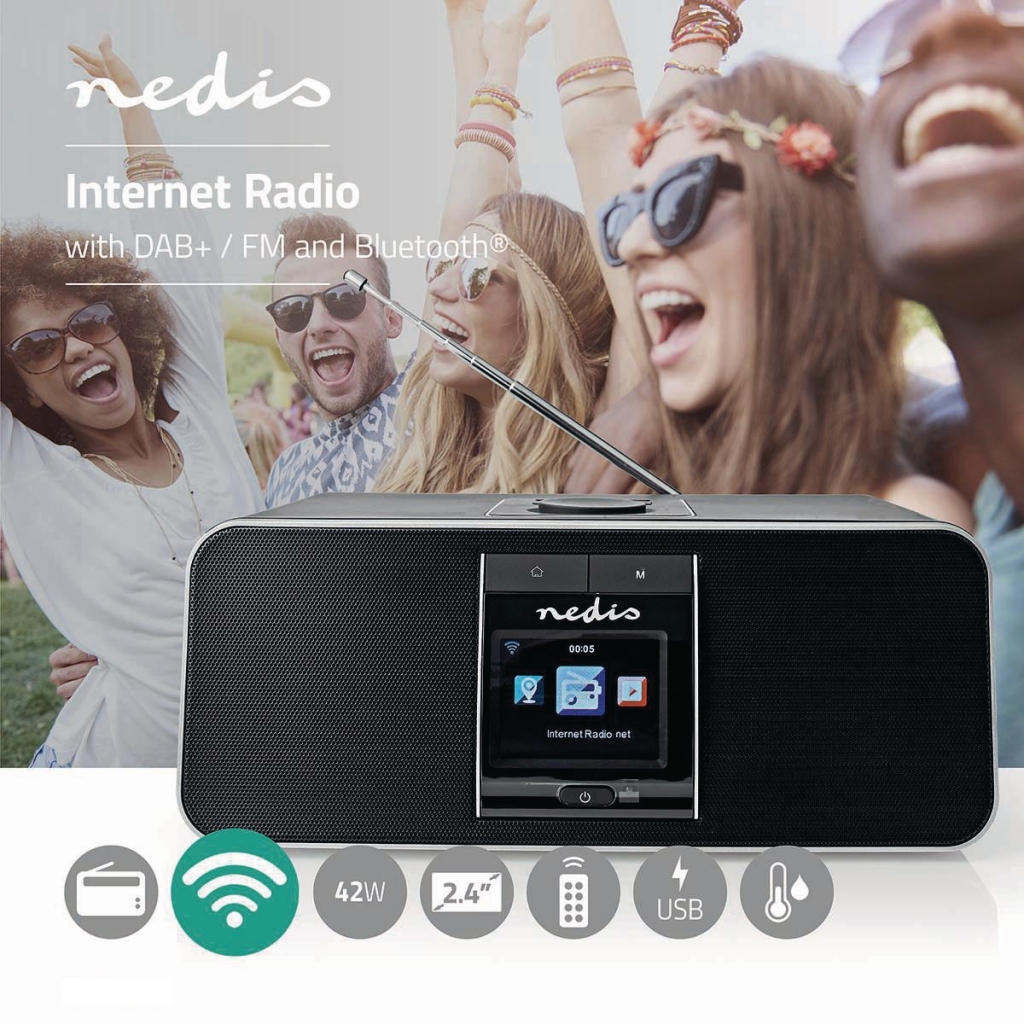 Internetové rádio NEDIS RDIN5005BK