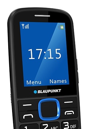 Tlačidlový telefón Blaupunkt BS 04, čierna-modrá