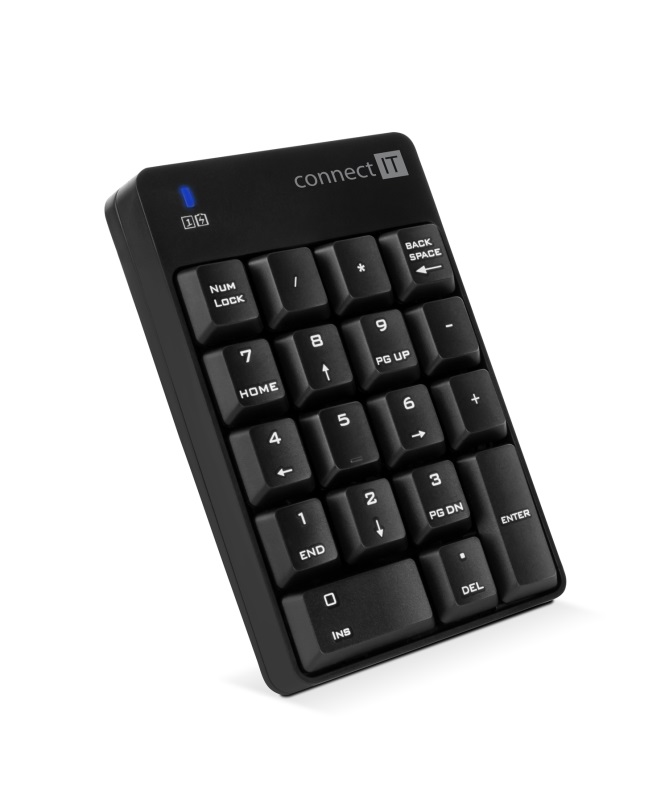 Numerická bezdrátová klávesnice Connect IT NumCALC, černá