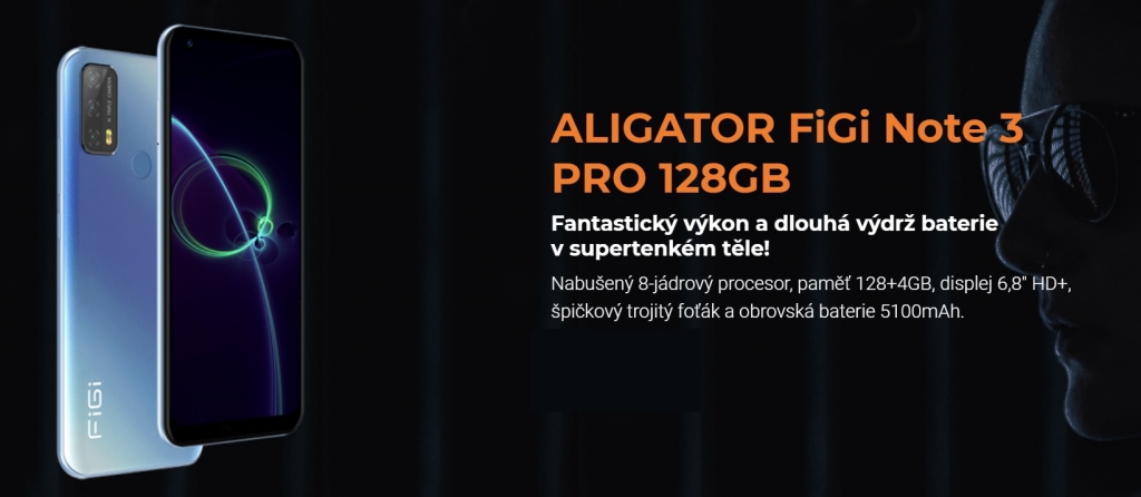 Mobilný telefón Aligator FIGI Note 3 Pre 4GB / 128GB, čierna