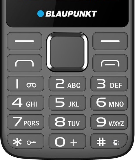Tlačidlový telefón Blaupunkt FM 03, modrá