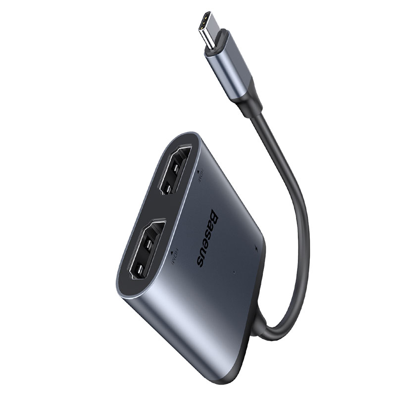 Hub Baseus Enjoy USB-C/2x HDMI 4K, podpora PowerDelivery