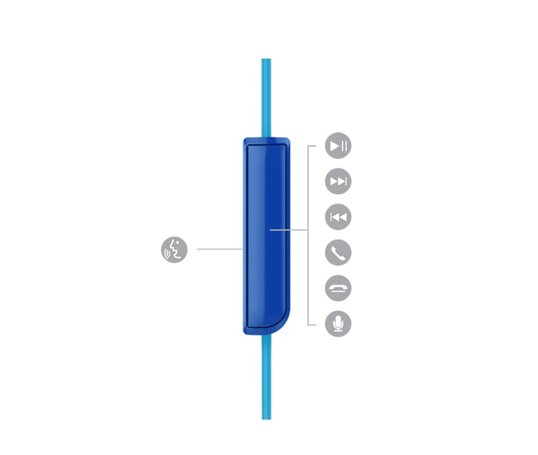 TCL slúchadlá do uší, drôtové, mikrofón, modrá