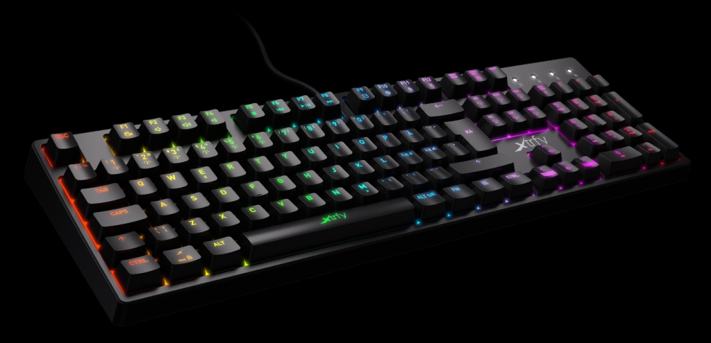 Herní klávesnice Xtrfy RGB K4, US layout, podsvícená, černá