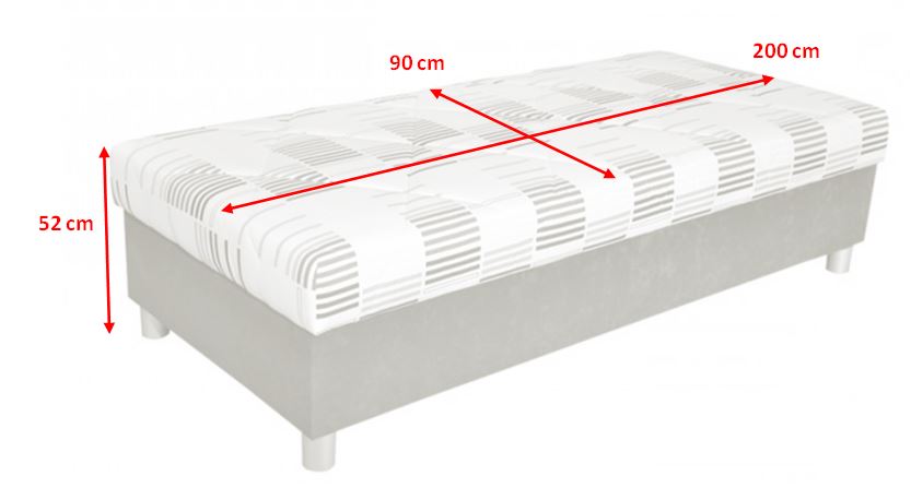 Čalouněná postel George - nákres s rozměry