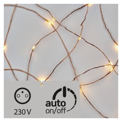 LED vánoční řetěz, 4m, teplá bílá, časovač