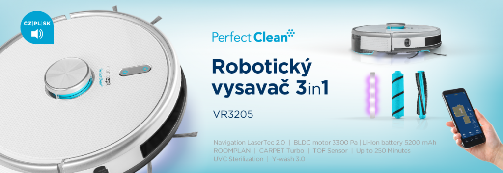 Robotický vysavač Concept Perfect Clean VR3205, 3v1