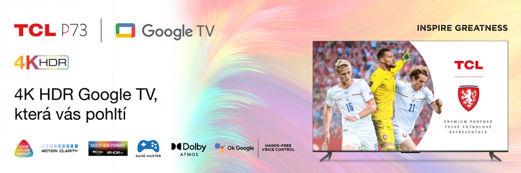 TCL P735 4K HDR Google TV – velká porce zábavy doplněná skvělými funkcemi Dolby Vision a Atmos