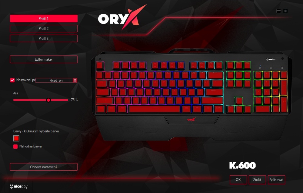 Herní klávesnice Niceboy ORYX K600