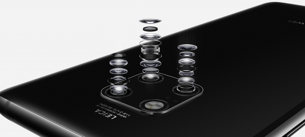 Detail trojitej kamery Leica Huawei MATE 20 PRO