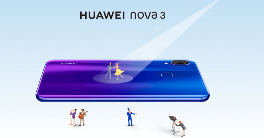 Detail zadnej časti mobilu Huawei NOVA 3