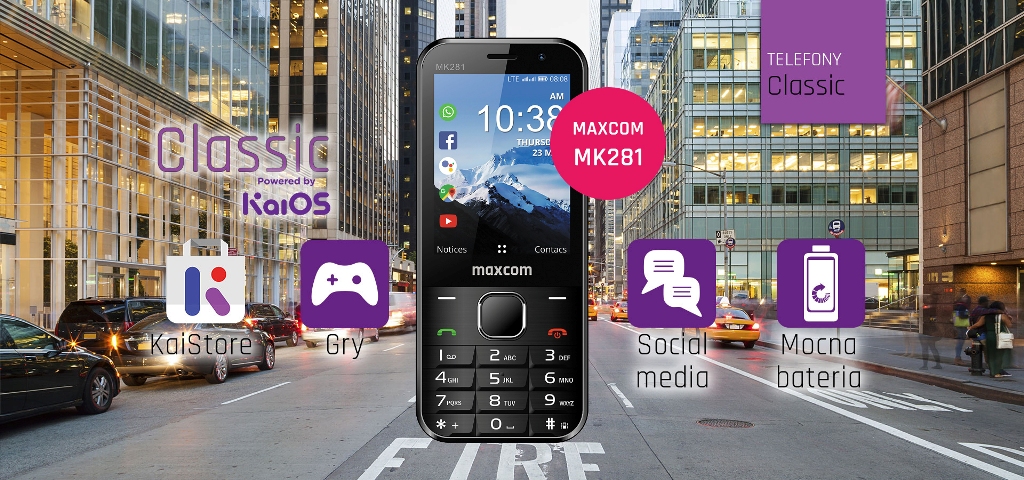 Tlačidlový telefón Maxcom Smart MK 281