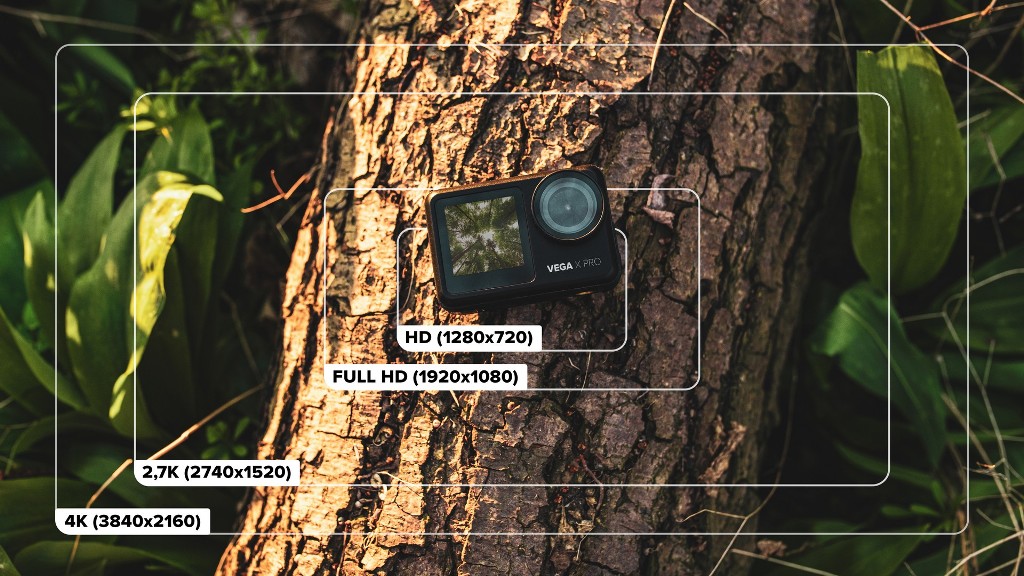 Akční kamera Niceboy Vega X Pro, 4K, WiFi, 170°+ přísl.Rozlišení 4K 60 FPS a FullHD 120 FPS