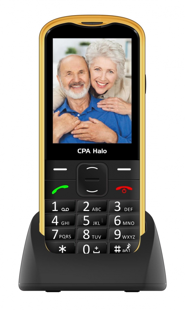 Tlačidlový telefón pre seniorov CPA Halo 18, čierna