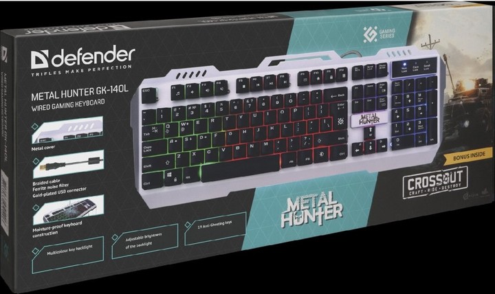 Herní klávesnice Defender Metal Hunter GK-140L