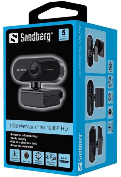 Webkamera Sandberg USB Webcam Flex 1080p HD
