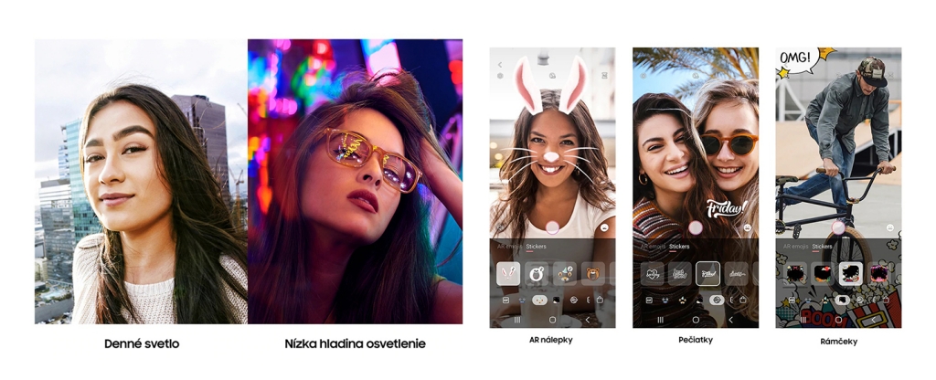Efekty a nálepky pre selfie Samsung Galaxy A70 
