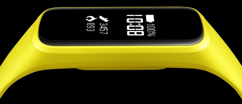 Žltý smart náramok Samsung Galaxy FIt e