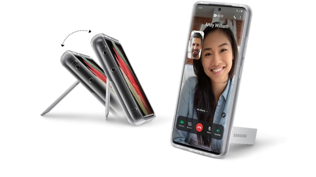 Samsung Průhledný zadní kryt se stojánkem pro S21 Ultra Transparent