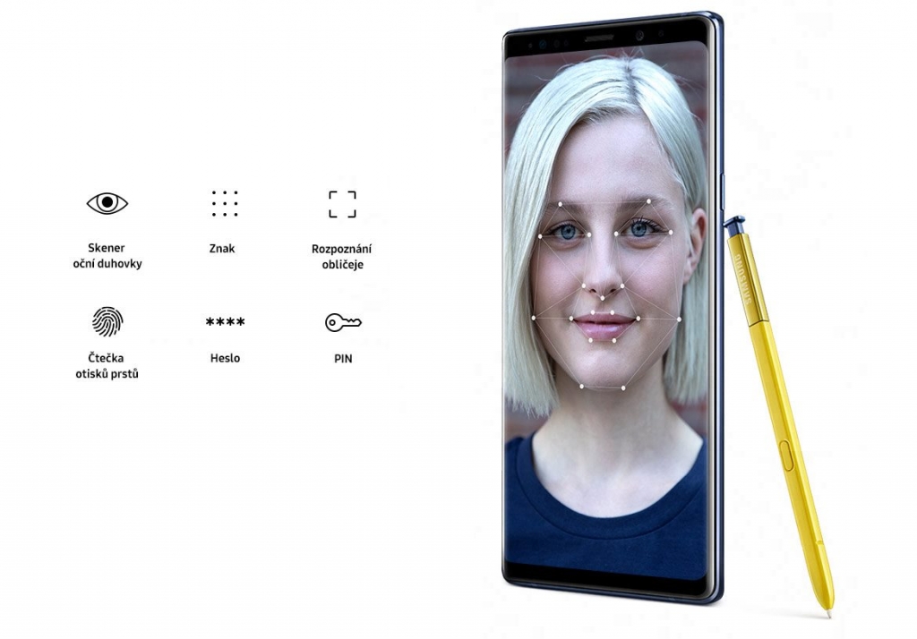 Odomykanie pomocou tváre Samsung Galaxy Note 9