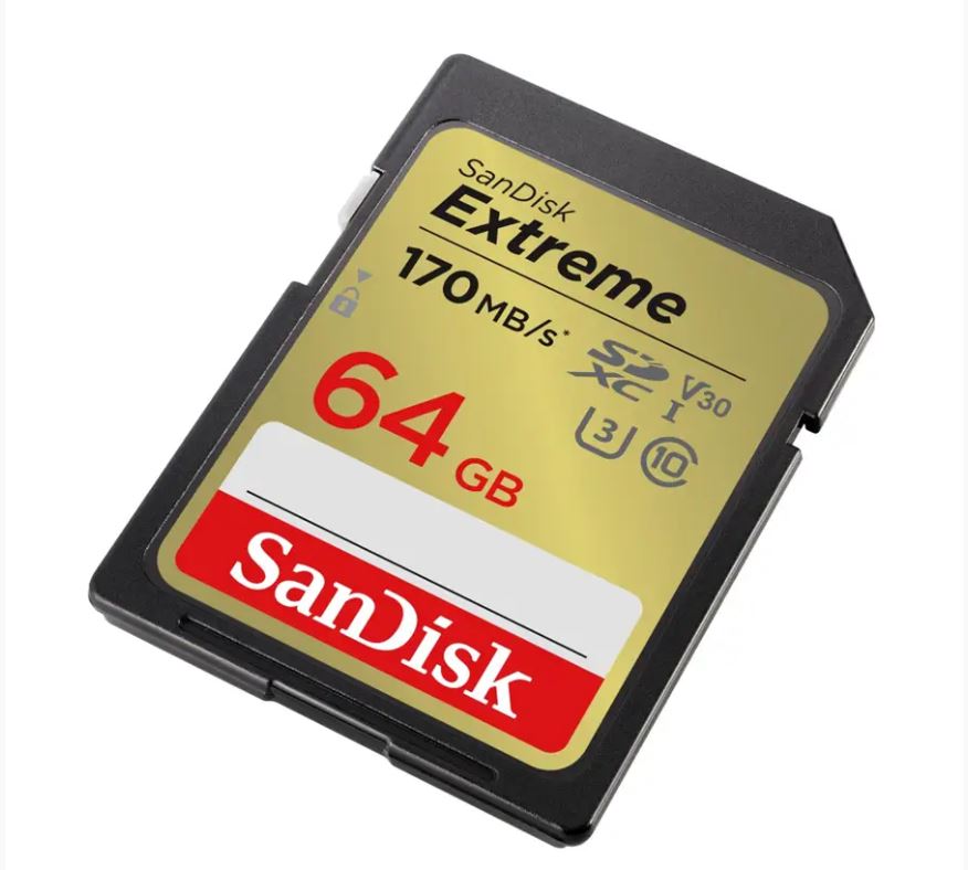 SanDisk Extreme 64GB SDXC Memory Card 170MB/s & 80MB/s