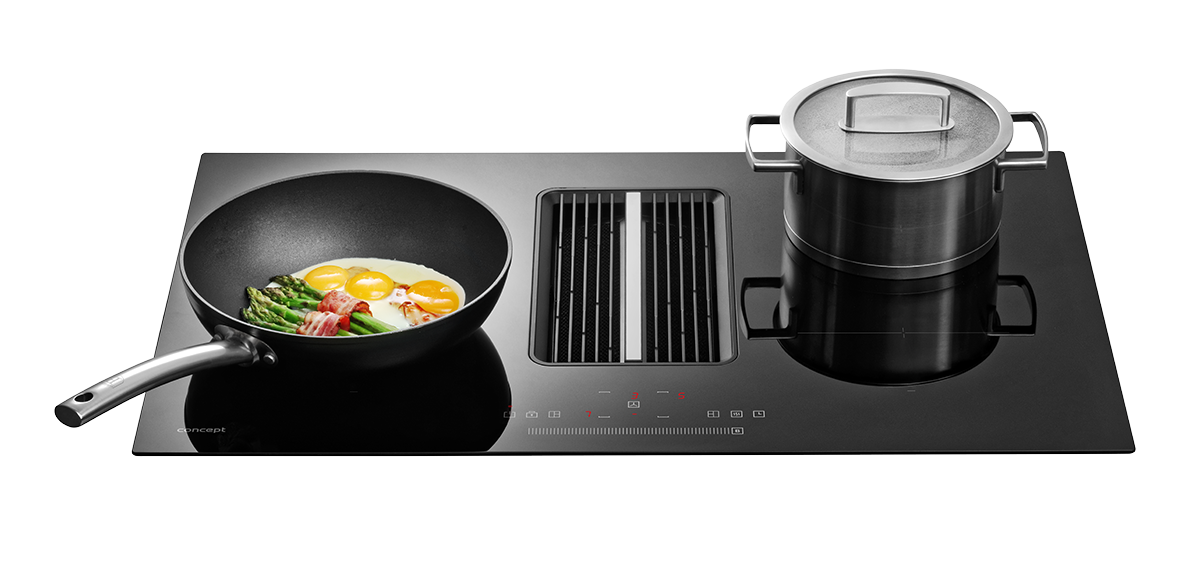 Indukčná doska s odsávačom pár Concept COOK&FLOW IDV6083BC