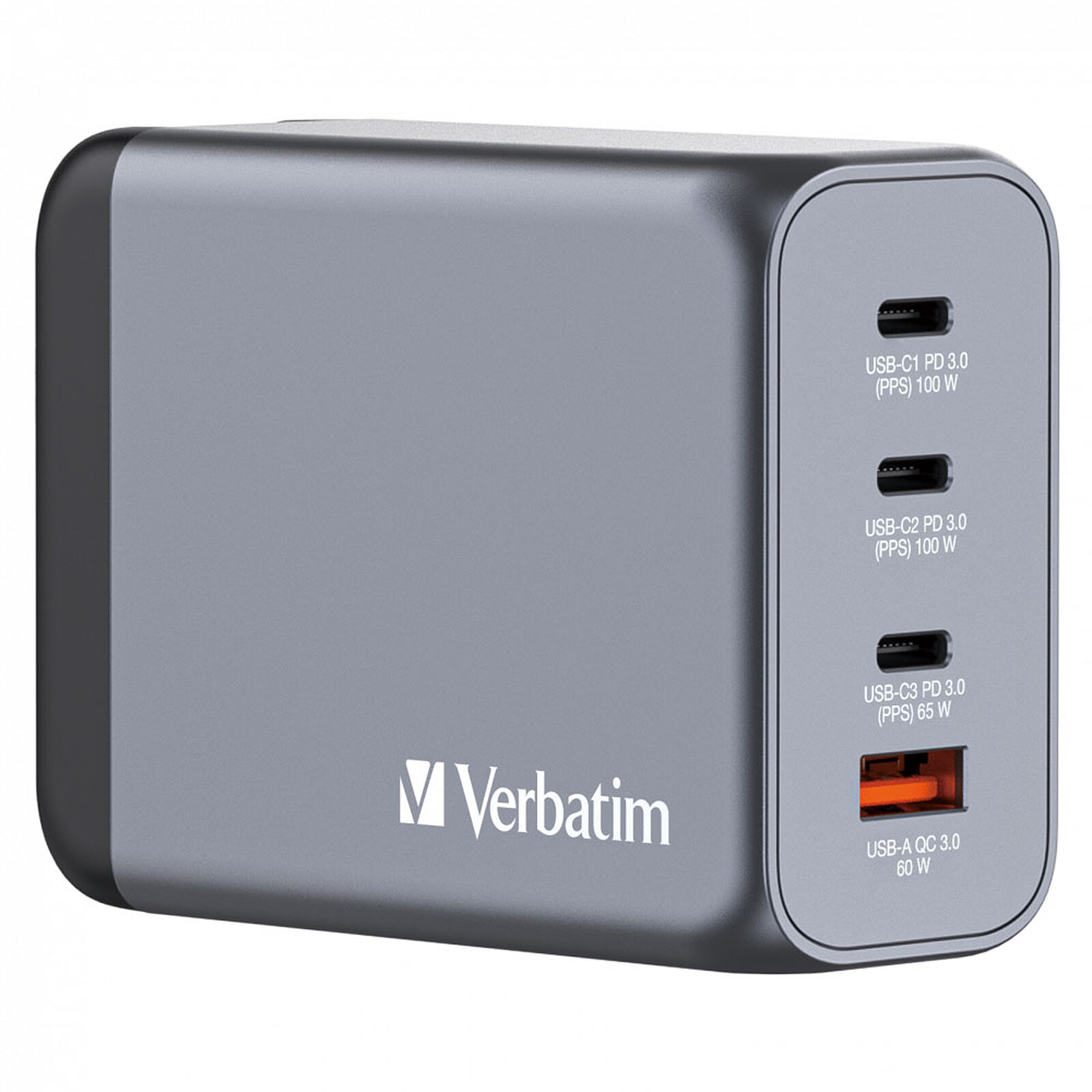 GaN nabíjačka Verbatim 200W, 2xUSB-C PD/USB-A QC 3.0