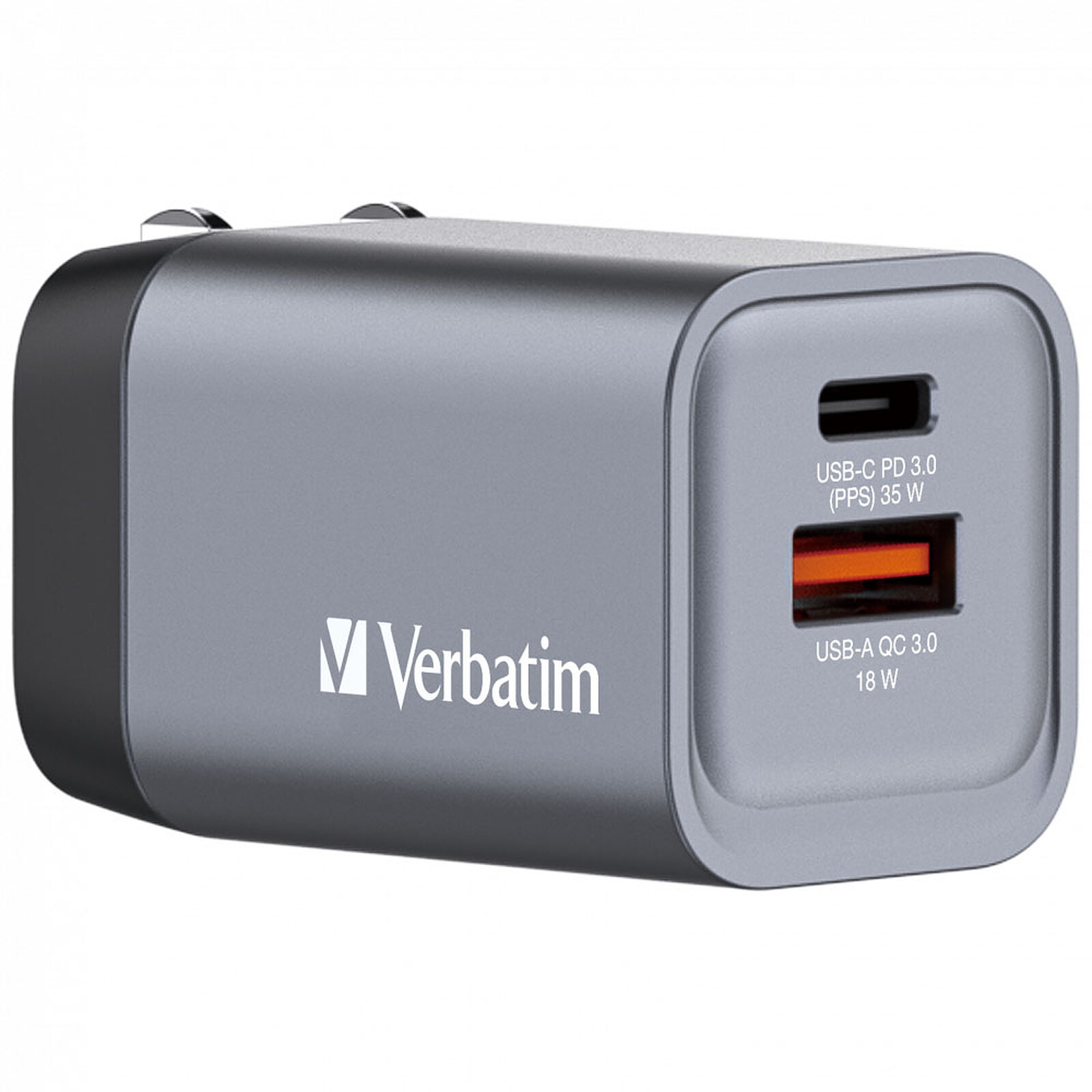 GaN nabíjačka Verbatim 35W, USB-C PD/USB-A QC 3.0
