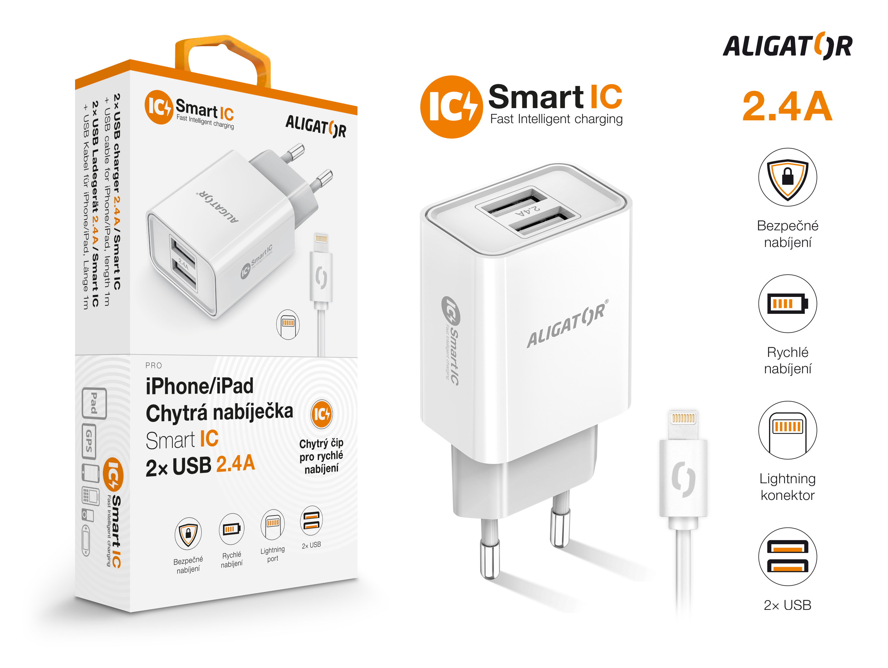 Smart sieťová nabíjačka Aligator Smart IC