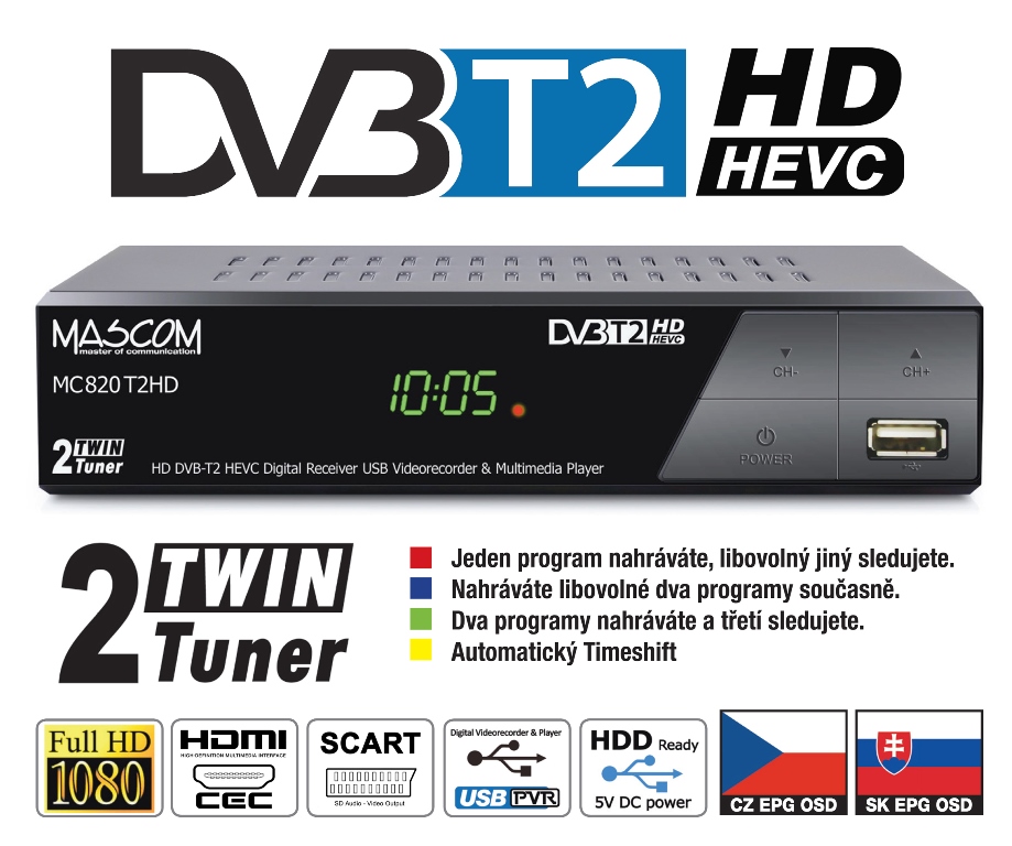 Príjem HD vysielania v DVB-T2