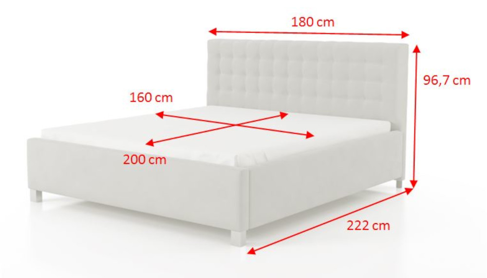 Calounena posteľ Adore bezova 160 cm rozmery