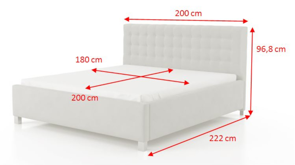 Calounena posteľ Adore bezova 180 cm rozmery