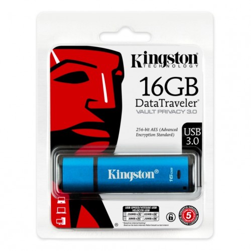 16GB Kingston DTVP30 USB 3.0 256bit AES Encrypted